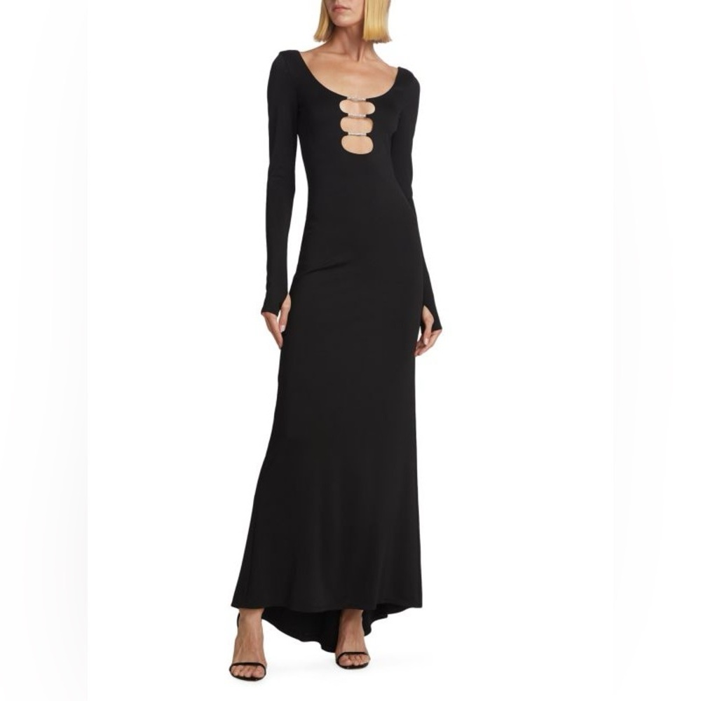 Alice + Olivia Kalena Black Long Sleeve Cut-Out Dress Size 2